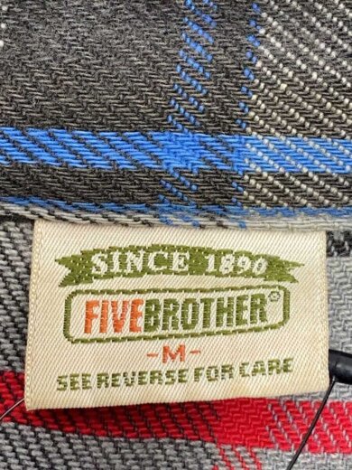 商品画像：ネルシャツ/M/コットン/GRY/チェック/腹部に穴あき有り 3