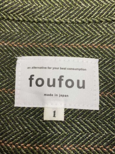 画像：foufou半袖ワンピース/--/ポリエステル/GRN/ストライプ/FF212OP023