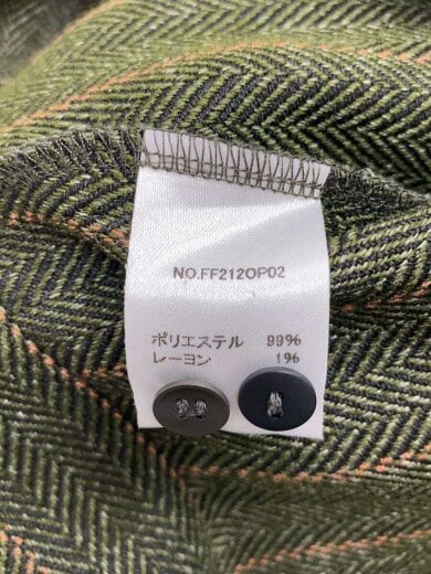 画像：foufou半袖ワンピース/--/ポリエステル/GRN/ストライプ/FF212OP024