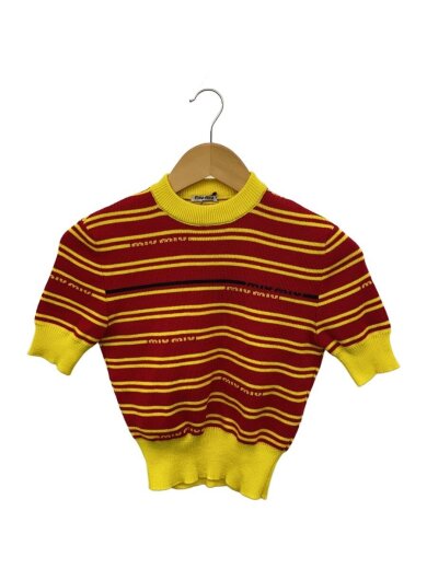 商品画像：ニット・セーター(薄手)/36/ウール/RED/ボーダー/MML324NOC 1