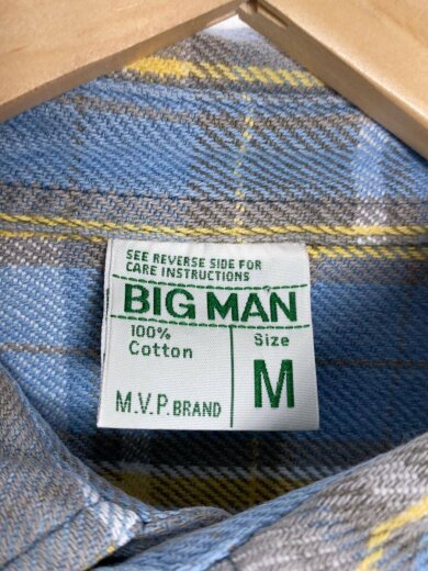 商品画像：BIG MAN/長袖シャツ/M/コットン/BLU/チェック/8585001 3