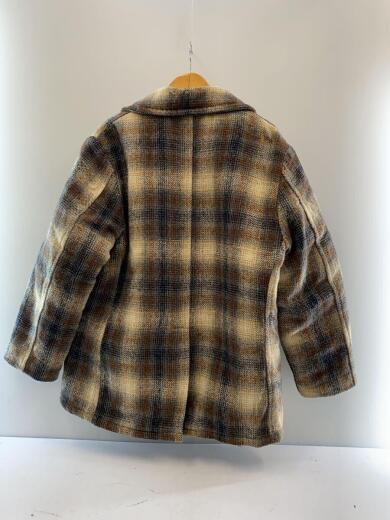 画像：MANHATTANピーコート/90S/USA製/VINTAGE/L/ウール/ベージュ/チェック2