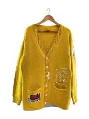 レタードカーディガン/カーディガン(厚手)/アクリル/イエロー