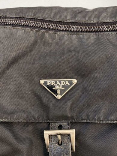 商品画像：クロスボディ/三角ロゴプレート/ショルダーバッグ/ナイロン/BLK 5