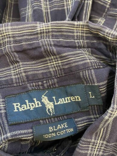 商品画像：90s/BLAKE/BD/長袖チェックシャツ/L/コットン/NVY 3