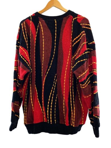 商品画像：3Dニット/カナダ製/ニット・セーター(厚手)/XL/アクリル/RED/総柄 2