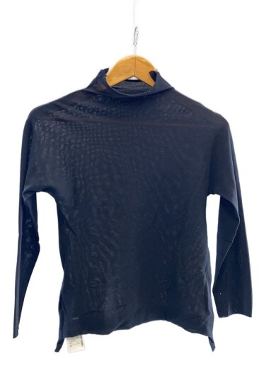 商品画像：長袖ブラウス/2/コットン/BLK/無地 1