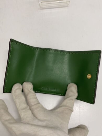 商品画像：3つ折り財布/牛革/GRN/無地/レディース 4