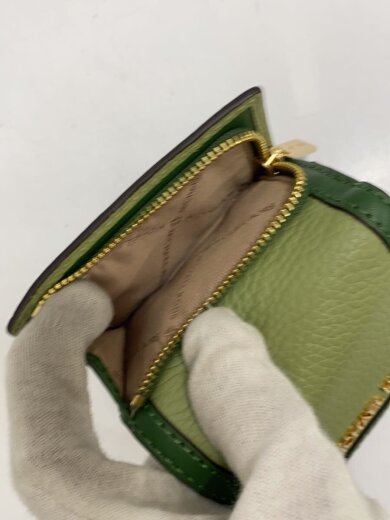 商品画像：3つ折り財布/牛革/GRN/無地/レディース 5