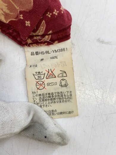 商品画像：アロハシャツ/L/コットン/RED/総柄 4