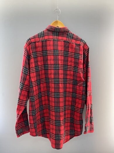 商品画像：ネルシャツ/90s/三ツ星タグ/長袖シャツ/L/コットン/RED/チェック 2