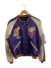 リバーシブルスカジャン/鷹xブラック/龍虎xパープル/M/ポリエステル/BLK/TT10726