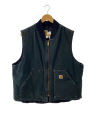 推定90-00s/ダック地ベスト/フェードL/コットン/BLK