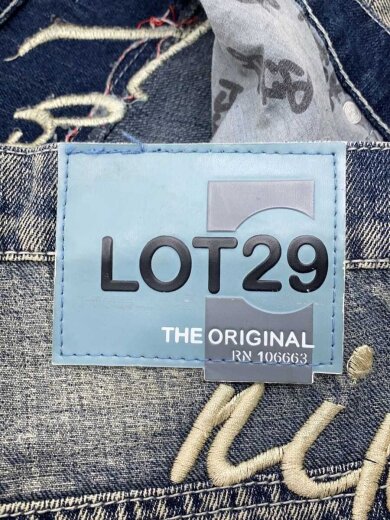 商品画像：LOT29/キャラクタープリント刺繍ワイドストレートパンツ/シルベスター/38/コットン 4