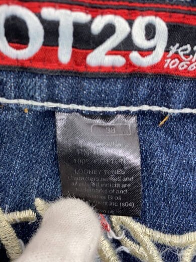 商品画像：LOT29/キャラクタープリント刺繍ワイドストレートパンツ/シルベスター/38/コットン 5