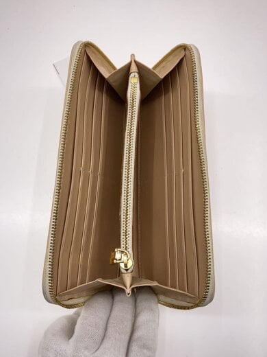 商品画像：地図柄ラウンドファスナー長財布/小銭入れ汚れ有/レザー/BEG/総柄/レディース 4