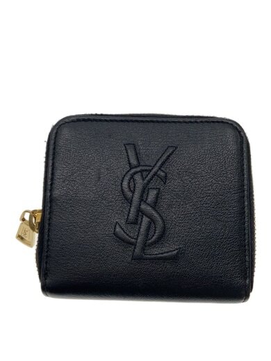 商品画像：YSL OTL PFD 090Y BDJ CHEVRETTE 2A/2つ折り財布/レザー/BLK/無地 1