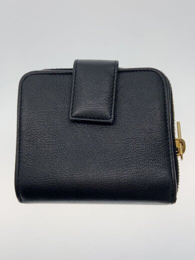 商品画像：YSL OTL PFD 090Y BDJ CHEVRETTE 2A/2つ折り財布/レザー/BLK/無地 2