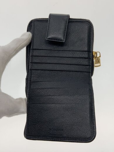 商品画像：YSL OTL PFD 090Y BDJ CHEVRETTE 2A/2つ折り財布/レザー/BLK/無地 4