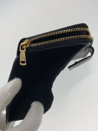 商品画像：YSL OTL PFD 090Y BDJ CHEVRETTE 2A/2つ折り財布/レザー/BLK/無地 6