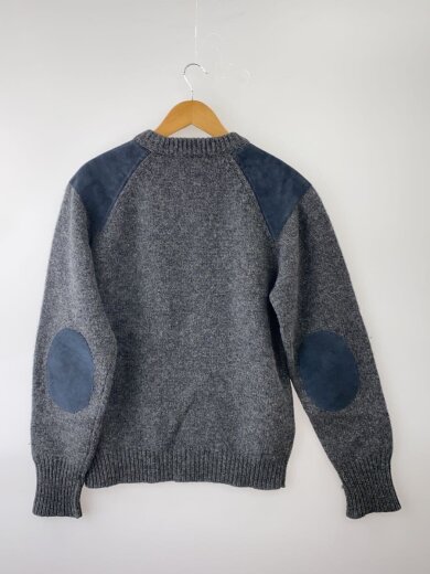 商品画像：ニット・セーター(厚手)/L/ウール100％/ショルダーパッチ/GRY/無地 2