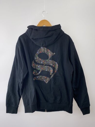 商品画像：ラインストーン/ジップパーカー/L/コットン/BLK 2