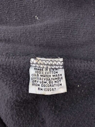 画像：GRAILUSA製/ブリーチ加工/ペンキ/バックスカル/ジップパーカー/L/コットン/GRY4