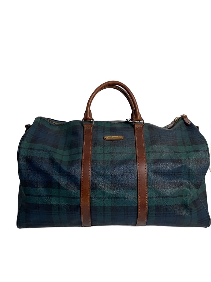 POLO RALPH LAUREN / ボストンバッグ/PVC/GRN/チェック/ショルダーストラップ欠品