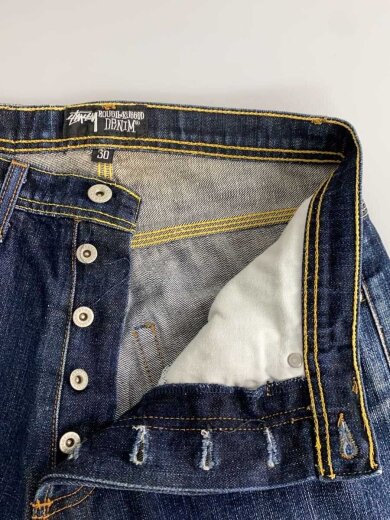 商品画像：00s/OLD STUSSY/縦落ちインディゴデニムパンツ/ボトム/30/デニム/IDG/USA製 3