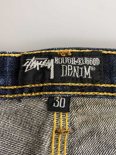 商品画像：00s/OLD STUSSY/縦落ちインディゴデニムパンツ/ボトム/30/デニム/IDG/USA製 4