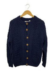 ケーブルニットカーディガン/ニット・セーター(厚手)/ウール/NVY/茶タグ/スコットランド製