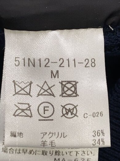 商品画像：中綿ジャケット/ジャケット/M/アクリル/NVY/51N12-211-28/袖ワッフル切替 4