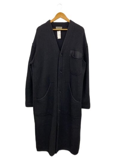 商品画像：ニットロングコート/ロングカーディガン/3/ウール/BLK/HC-K34-995 1