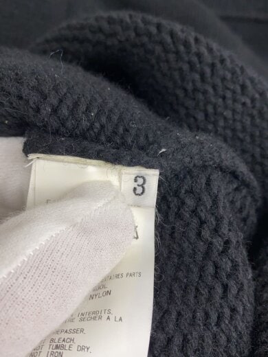 商品画像：ニットロングコート/ロングカーディガン/3/ウール/BLK/HC-K34-995 4