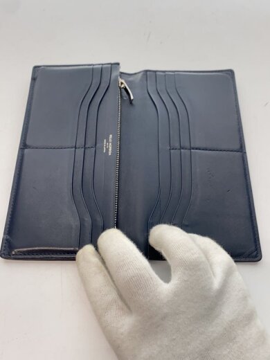 商品画像：2つ折り財布/レザー/NVY/無地/メンズ 4