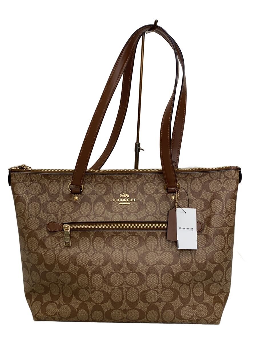 COACH / ギャラリートート_シグネチャー_ベージュ/PVC/BRW/総柄