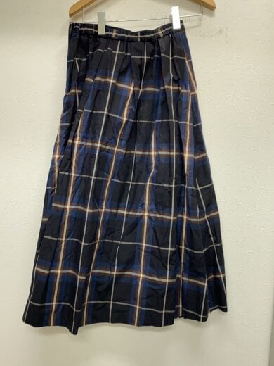 商品画像：ロングスカート/FREE/コットン/NVY/チェック 2