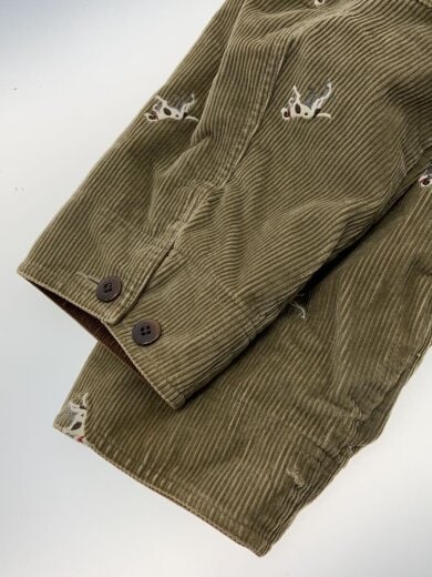 商品画像：ハンティングジャケット/1X/コットン/GRN/総柄/O BQM7/コーデュロイ/犬刺繍 5