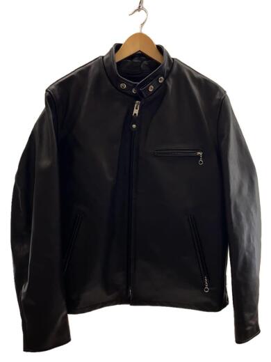 シングルライダースジャケット/44/牛革/BLK/無地/7823150021