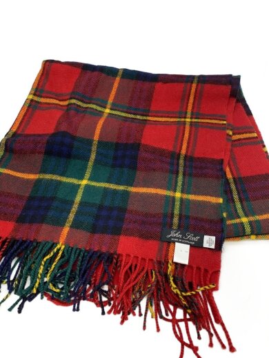 商品画像：マフラー/ウール/RED/チェック/レディース 1
