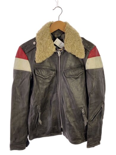 商品画像：レザージャケット・ブルゾン/S/牛革/GRY/無地/3171012/クラシックトレーサー 1