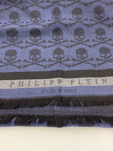 商品画像：ドクロ柄/スカーフ/ウール/NVY/メンズ 3