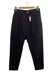 テーラードパンツ/タック/スラックスパンツ/O/ウール/BLK/無地