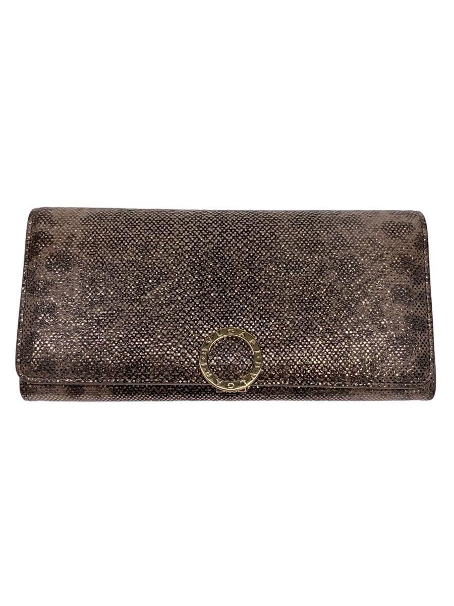 BVLGARI / ラージウォレット/グリッター/パイソン/長財布/PNK/レディース