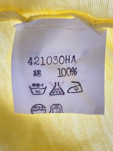 商品画像：Tシャツ/左胸刺繍/S/コットン/イエロー/421030HA 4