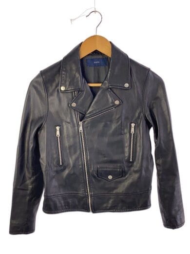 商品画像：ダブルライダースジャケット/38/羊革/BLK/無地/314-04-0176 1