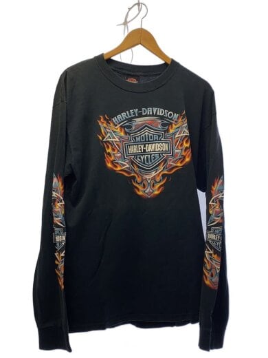 商品画像：長袖Tシャツ/L/コットン/BLK/プリント 1