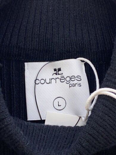 商品画像：モックネック/リブニット/ニット・セーター(薄手)/L/コットン/BLK/無地 3