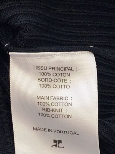 商品画像：モックネック/リブニット/ニット・セーター(薄手)/L/コットン/BLK/無地 4