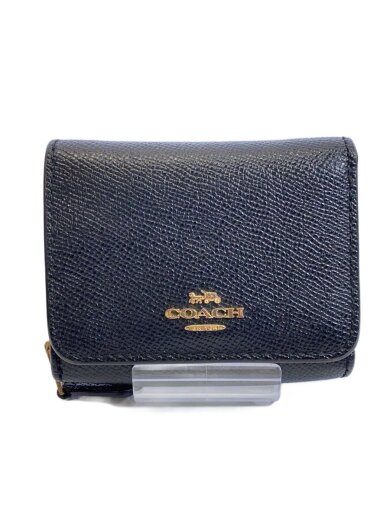 商品画像：スモール・トライフォールド・ウォレット_ブラック/レザー/BLK/無地/レディース 1